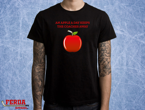 An Apple a Day Keeps The Coaches Away Hockey T-Shirt FA71