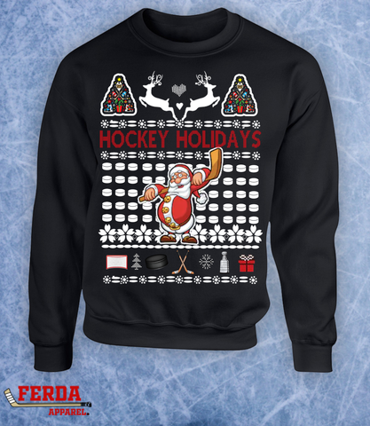 Hockey Holidays Ugly Christmas Sweater Crewneck Hoodie FA89